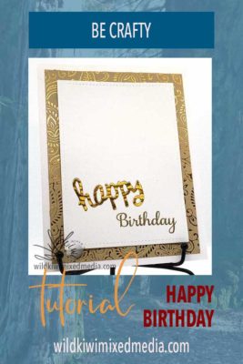 Happy birthday card in gold